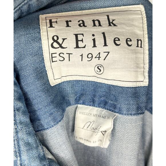 FRANK & EILEEN Sz S Small Mary Distressed Denim Shirt Dress - Picture 3 of 7